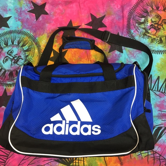blue adidas duffle bag
